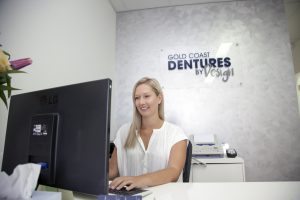 Dr Lericha Harrington answering patients' denture questions